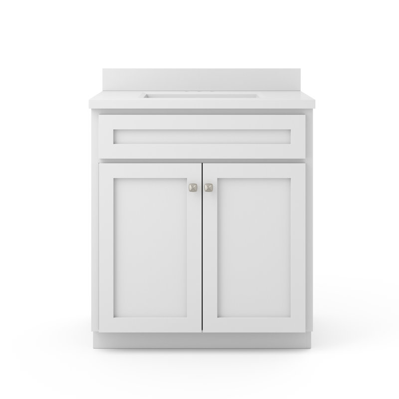 Winston Porter Jacarius 37'' Freestanding Single Bathroom Vanity with Engineered Stone Vanity
